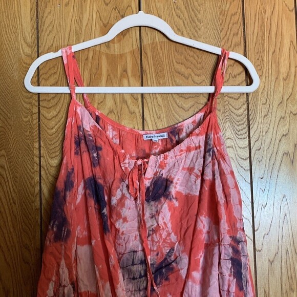 Tiare Hawaii Womens One Size Multicolor Boho Print Cold Shoulder Blouse Top - Picture 2 of 4